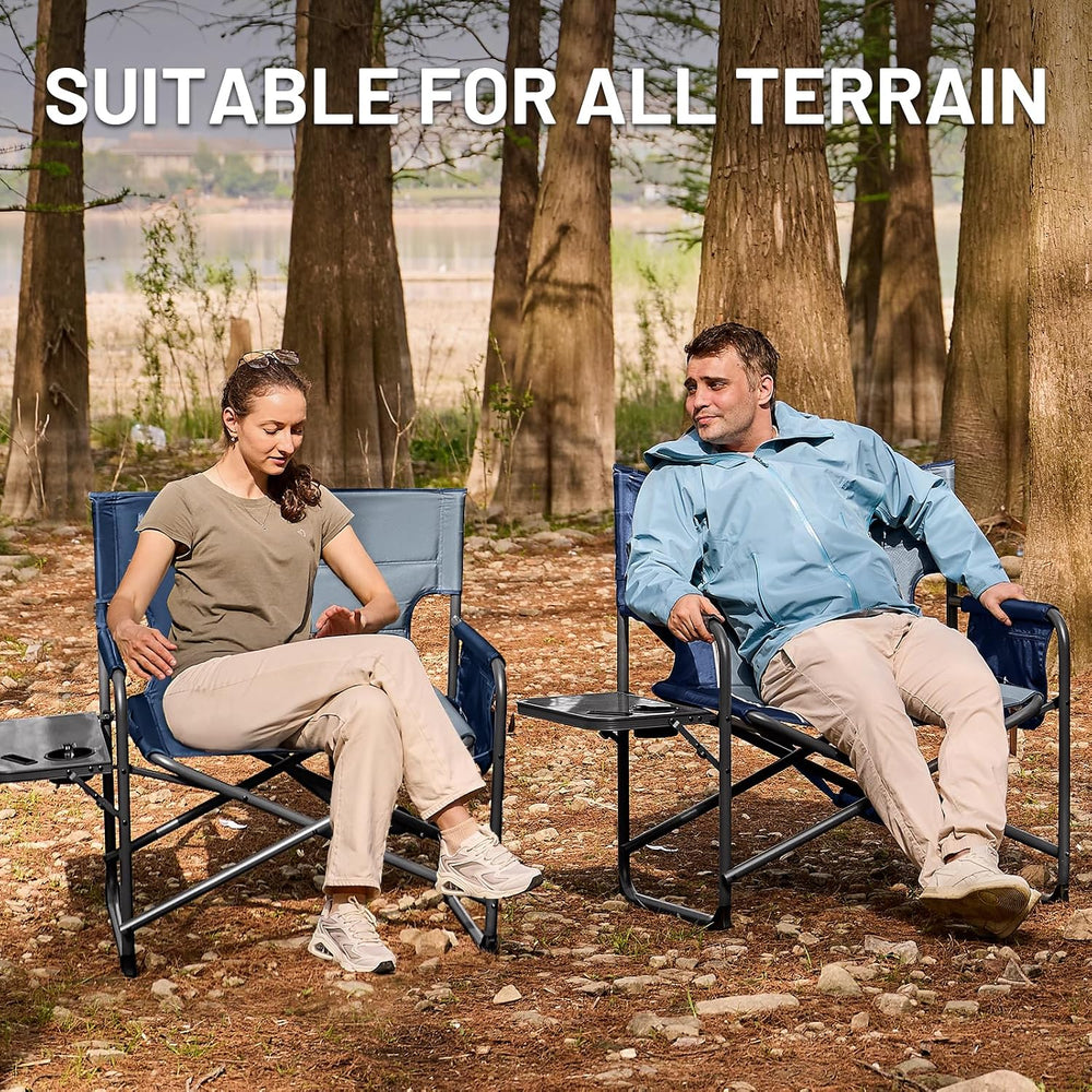 TIMBER RIDGE XXL Director’s Chair – Heavy Duty Folding Chair with Side Table,...