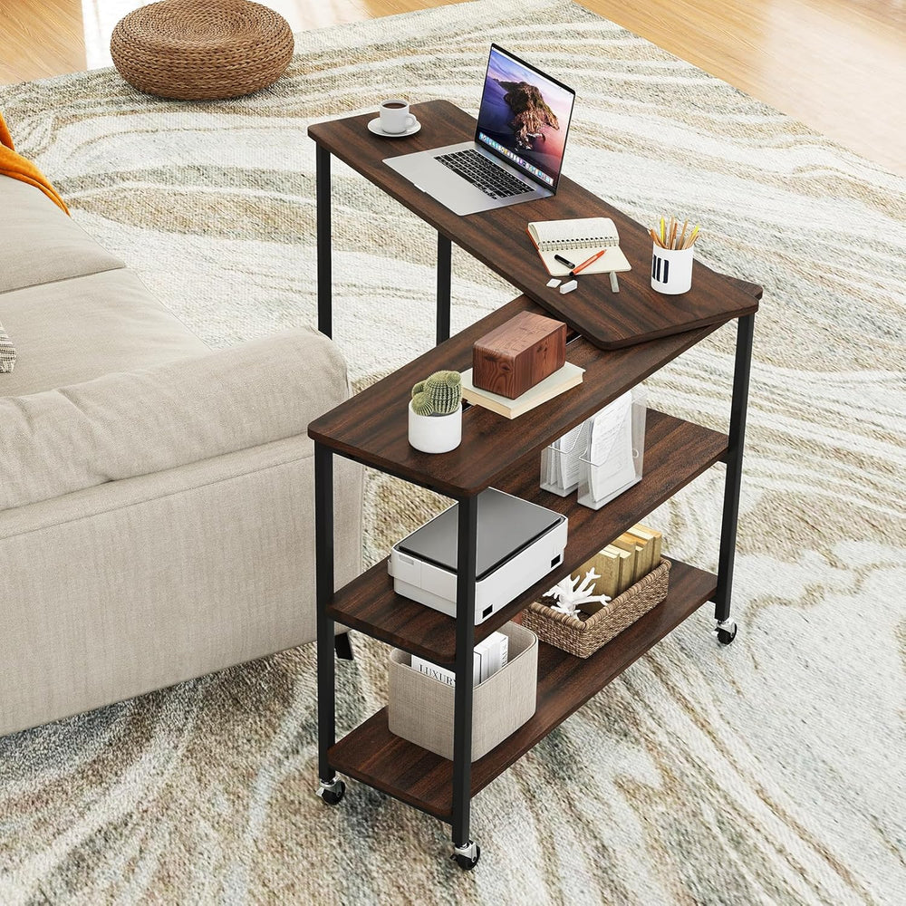 Tangkula Large 360° Free Rotating Sofa Side Table, Patented Mobile Couch Desk...
