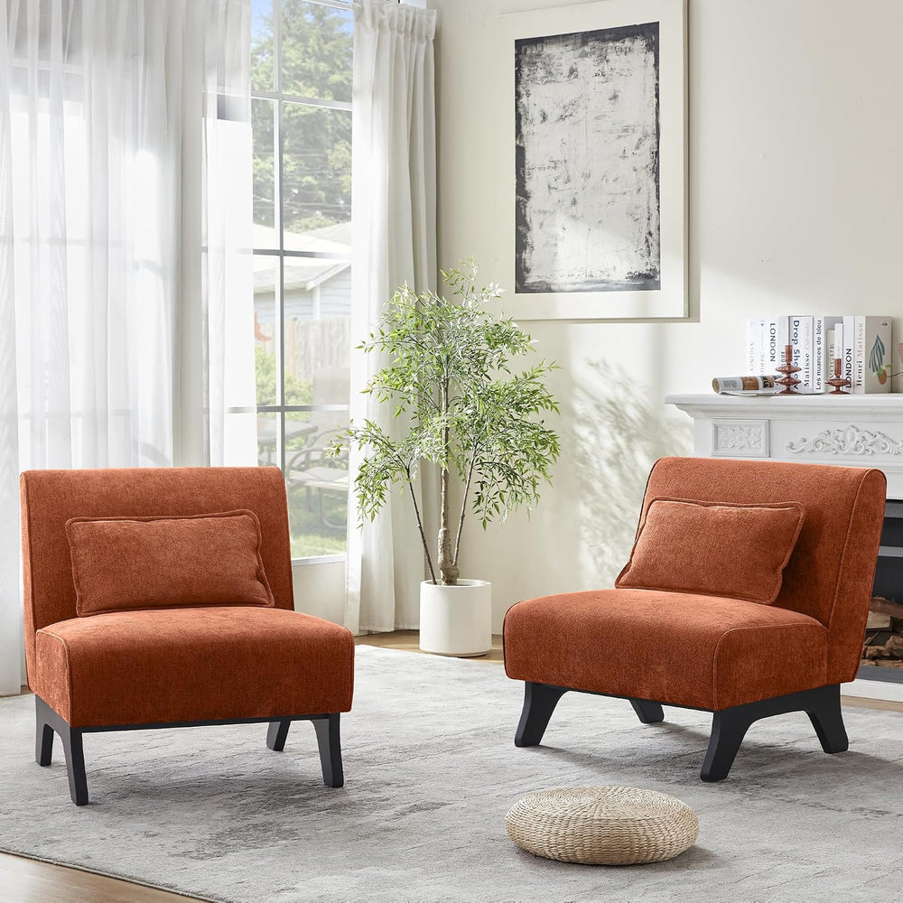 Armless Accent Chairs Set of 2 Upholstered Living Room Side Chairs