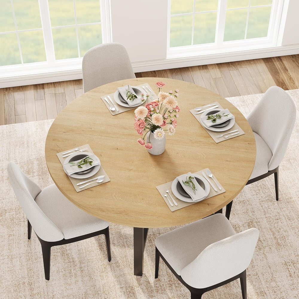 IDEALHOUSE 47" Round Dining Table for 4, Kitchen Dining Room Table with ...