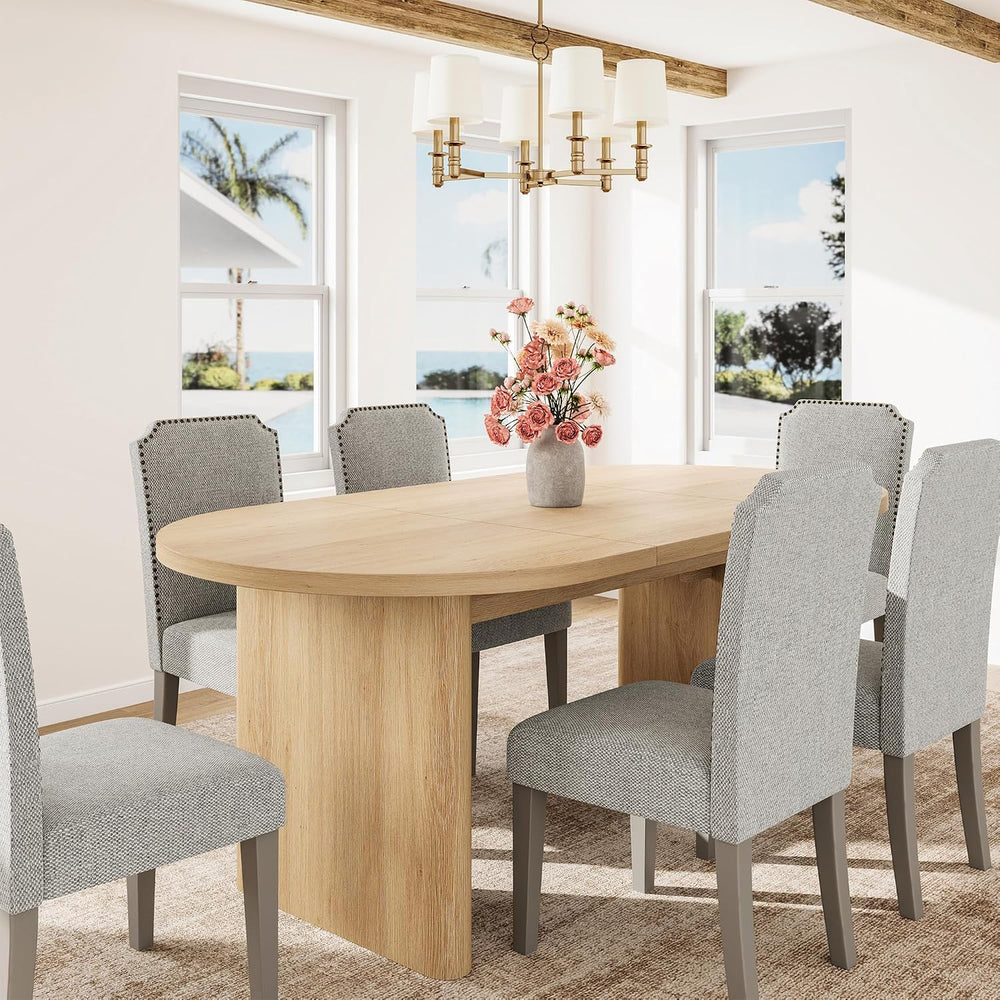 GarveeHome Upholstered Dining Chair Set, Solid Wood Chairs with Solid Wood Le...