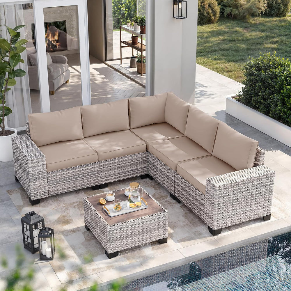 Outdoor Patio Furniture Set PE Wicker Rattan Outdoor Sectional Sofa