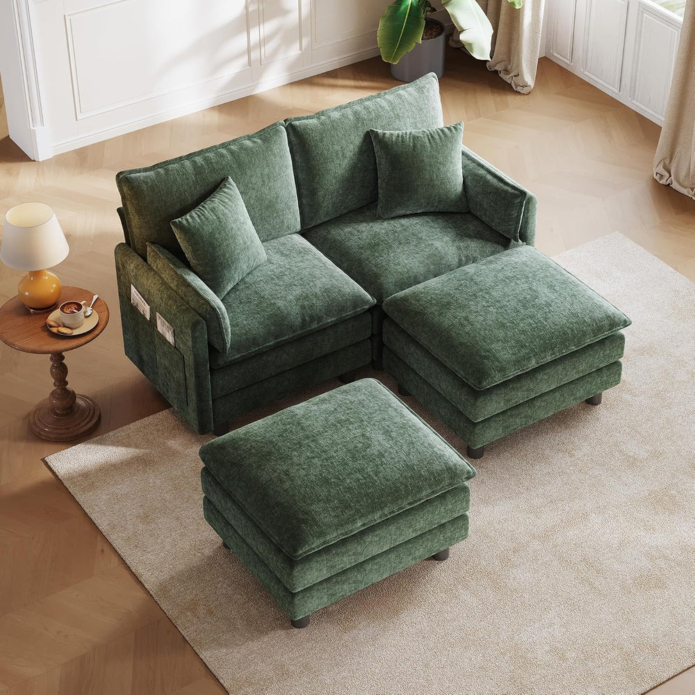 LINSY HOME 65'' Modular Sectional Sofa Love Seat Couch Chenille Cloud...