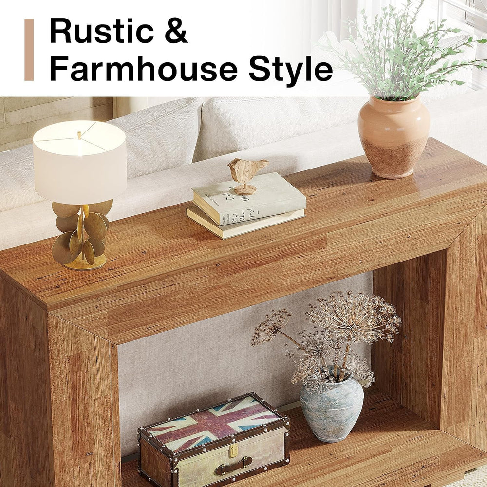 Tribesigns Farmhouse Console Table, 47 Inches Entryway Console Table with Sto...