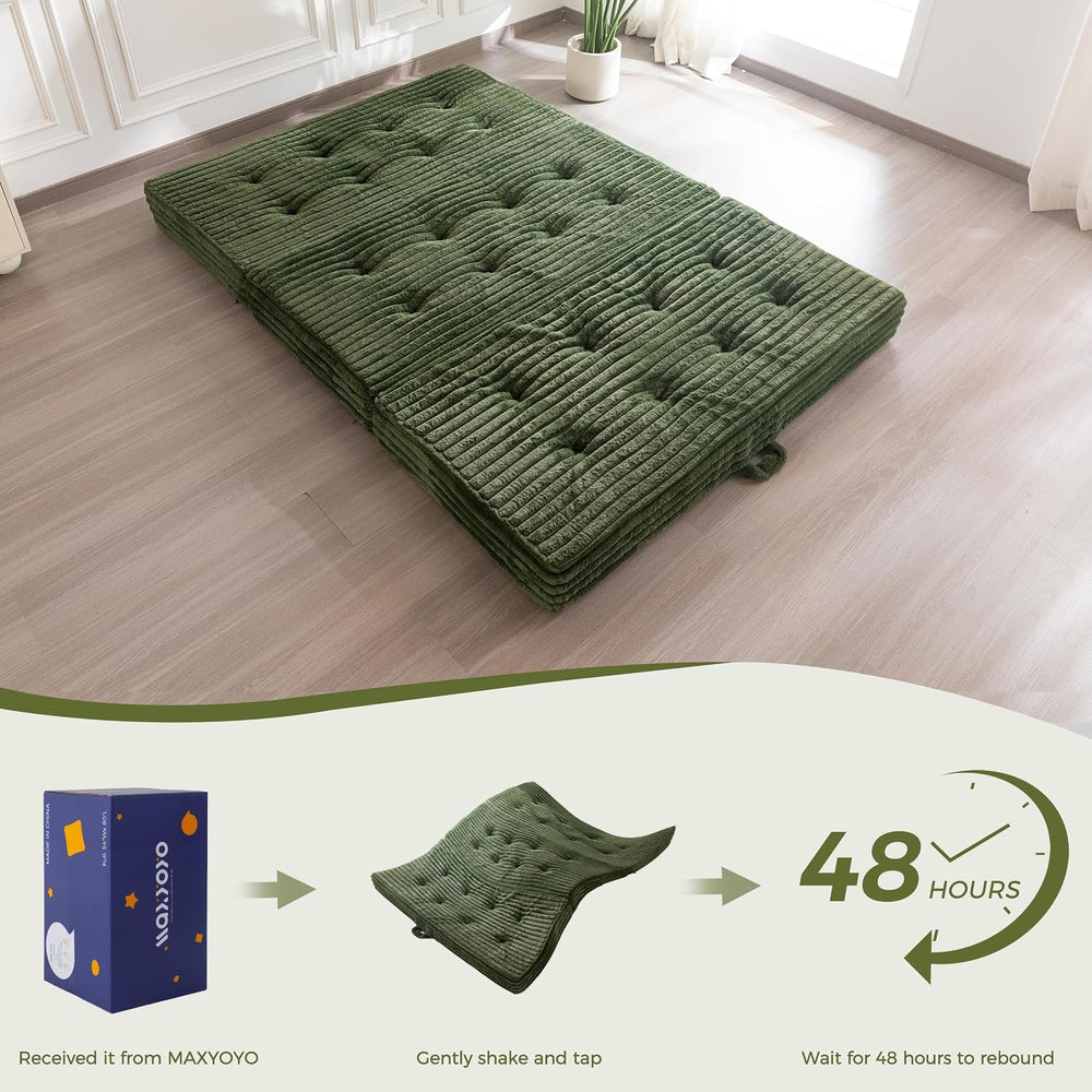 MAXYOYO Floor Sofa Couch, 6 Inch Tri-Fold Floor Sofa Bed, Folding Mattress wi...