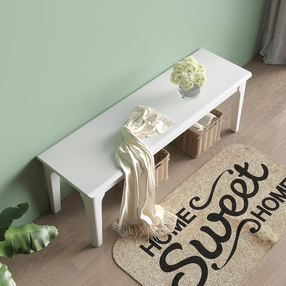 Dining Bench Wood Solid Oak Wooden Bed End&Entryway Bench for Bedroom Living ...