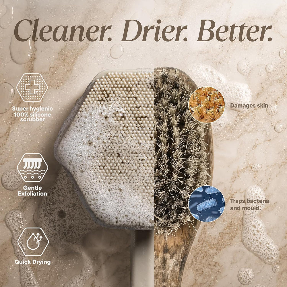 TOOLETRIES Silicone Back Scrubber for Shower, Body Brush - Sand