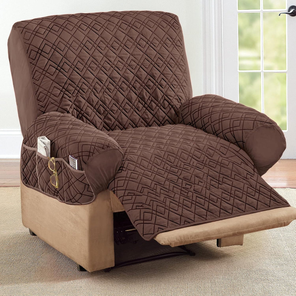 Collections Etc Diamond-Shape Quilted Stretch Recliner Cover