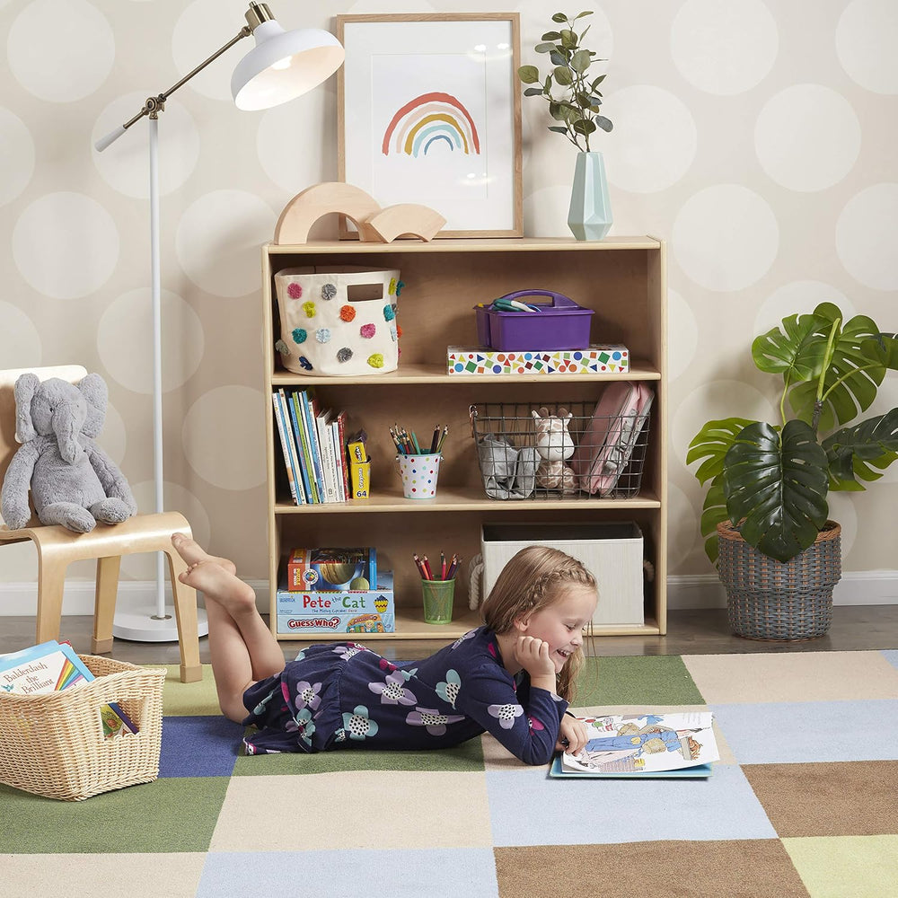 ECR4Kids Streamline 3-Shelf Storage Cabinet, 36in High, Natural | Durable bir...