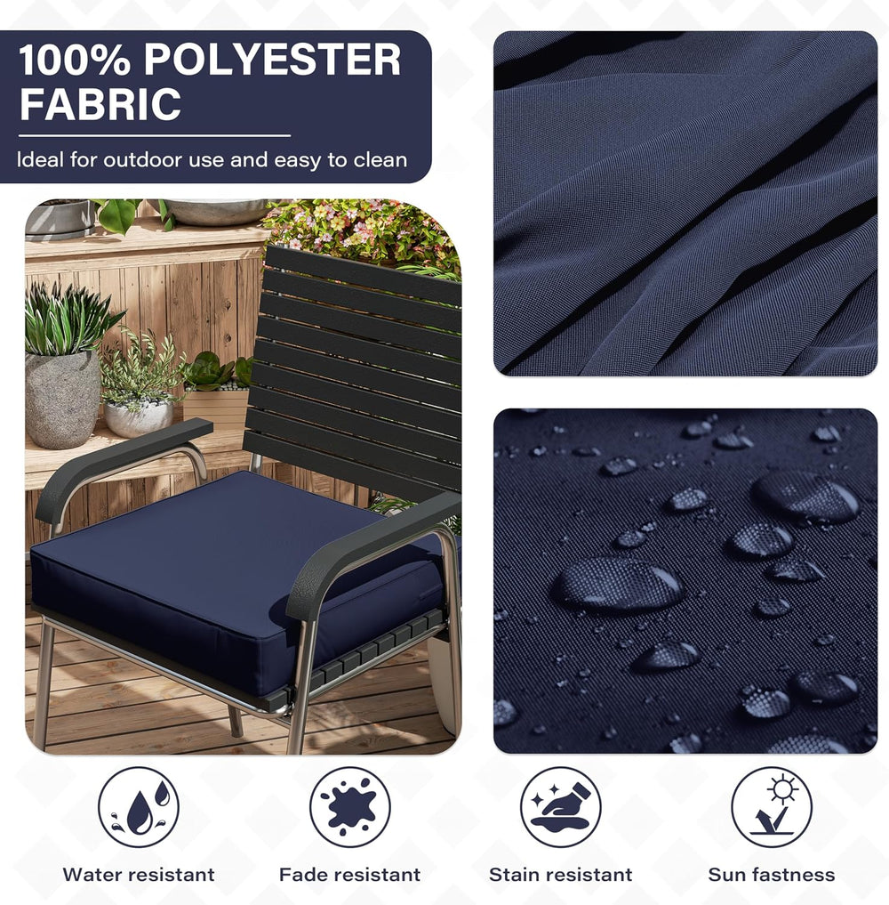 Patio Chair Cushions 22 x 22 x 4 Inch Waterproof Outdoor Seat Cushions for Pa...