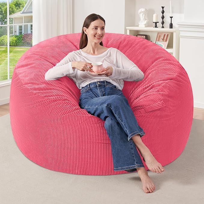 HABUTWAY 4FT Bean Bag Chair,Giant Bean Bag Chairs for Adults,Big Bean Bags wi...
