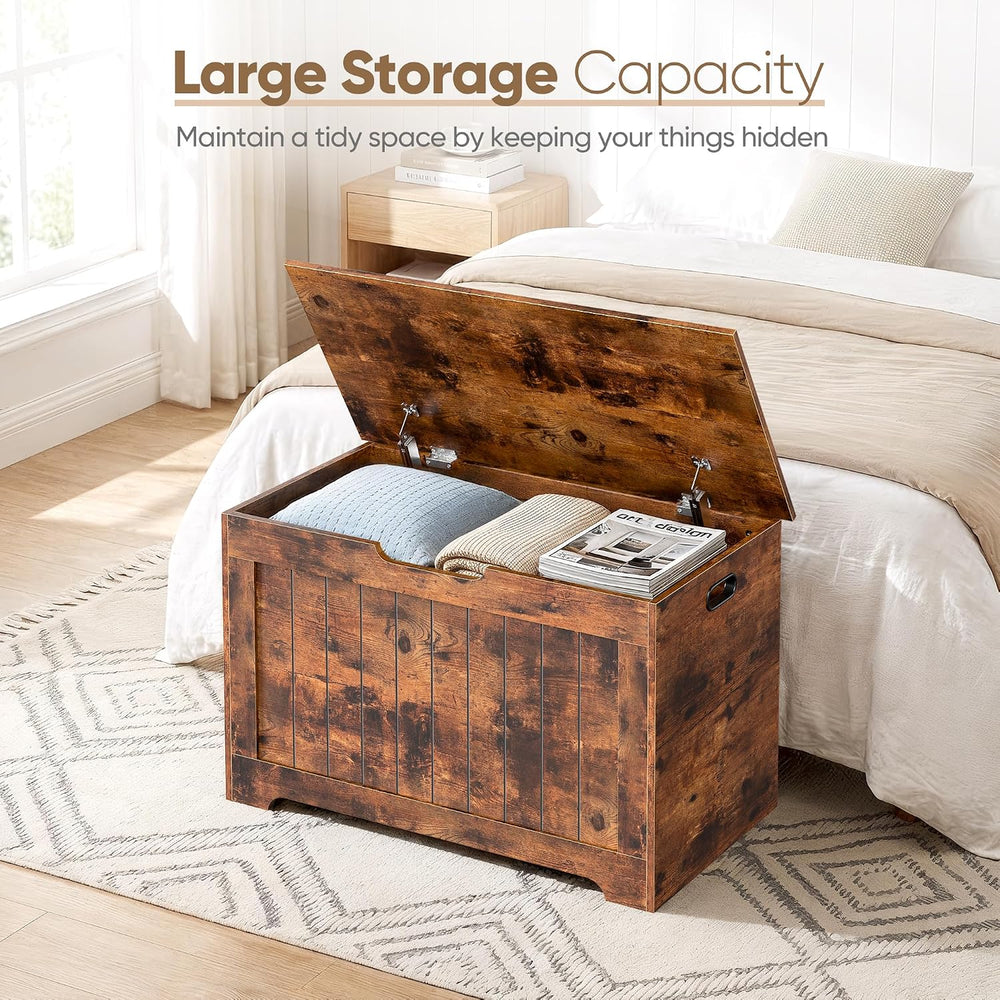 SUPER DEAL Storage Chest, 30 inches Chest Box Organizer with 2 Safety Hinges,...