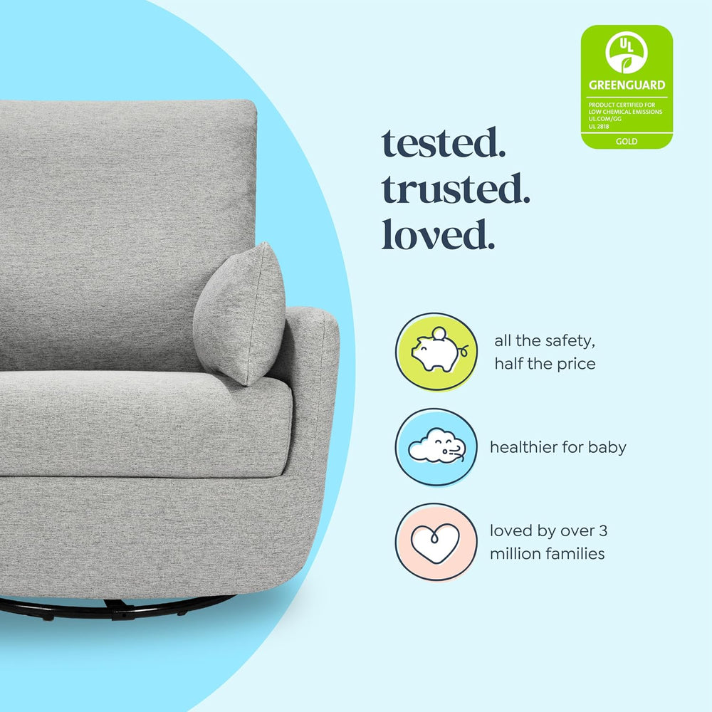 Davinci Juno Swivel Glider, GREENGUARD Gold Certified, Frost Grey | FSC &...