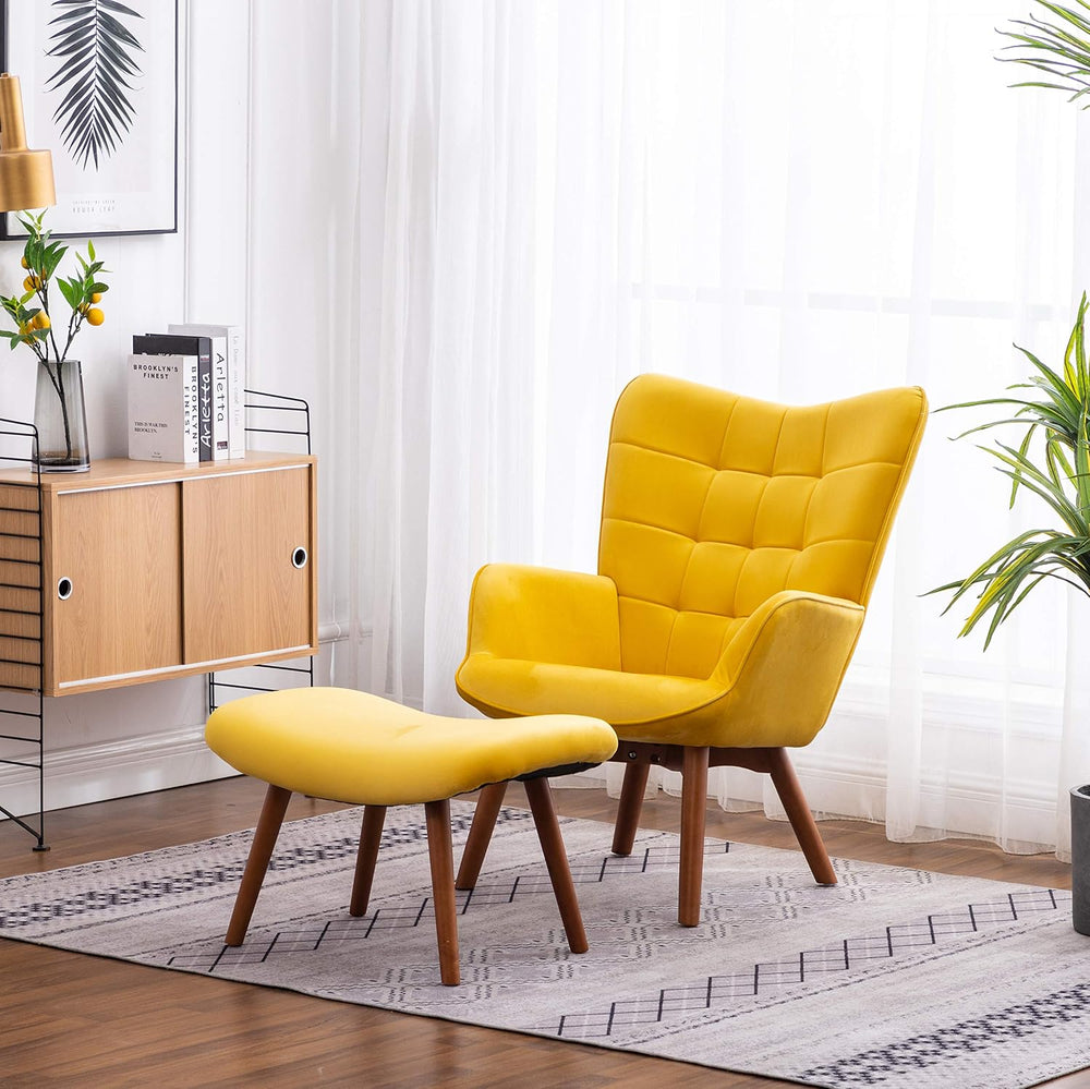 Roundhill Furniture Leiria Contemporary Silky Velvet Tufted Accent Chair with...