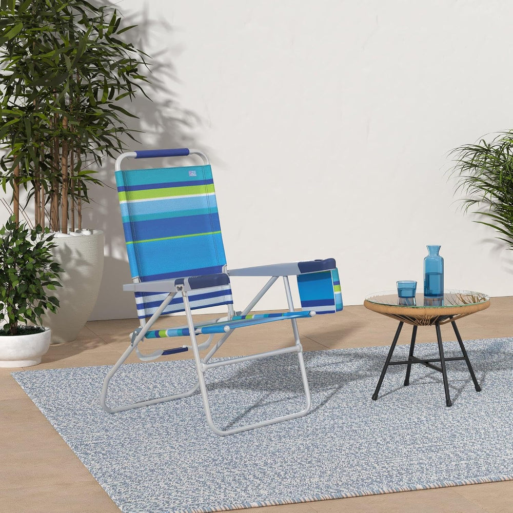 Rio Brands 17" Extended Height 4-Position Folding Beach, Camping, Lawn C...