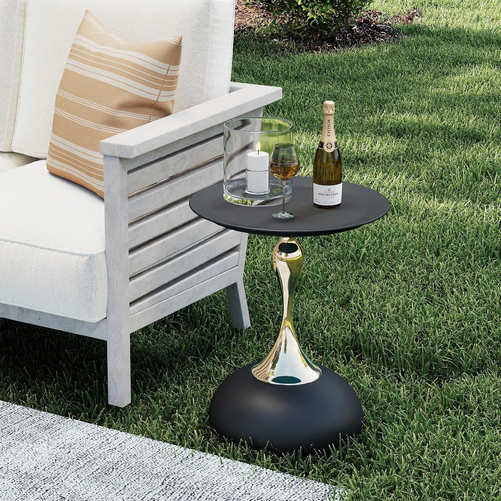 Metal Round End Table,Modern Pedestal Table,Corner Drink Tables,Accent Side T...