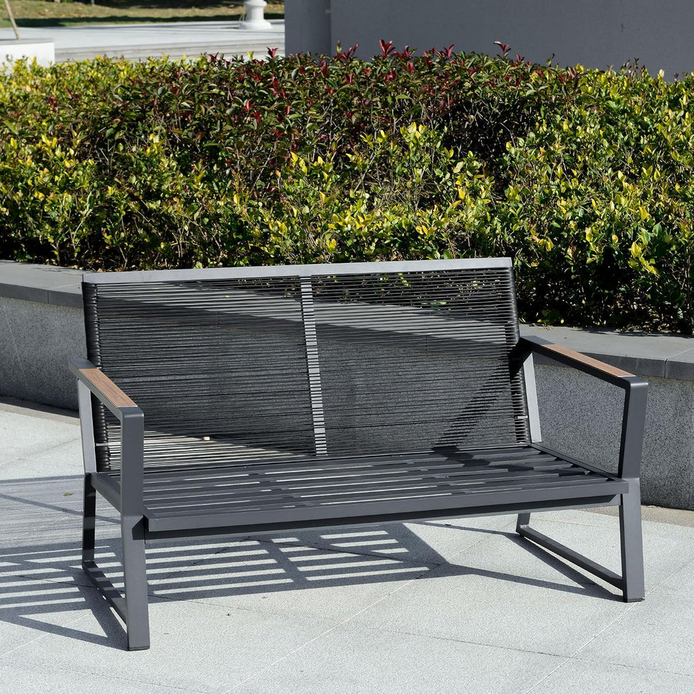 Outsunny 4 Piece Patio Furniture Set, Aluminum Conversation Set, Outdoor Gard...