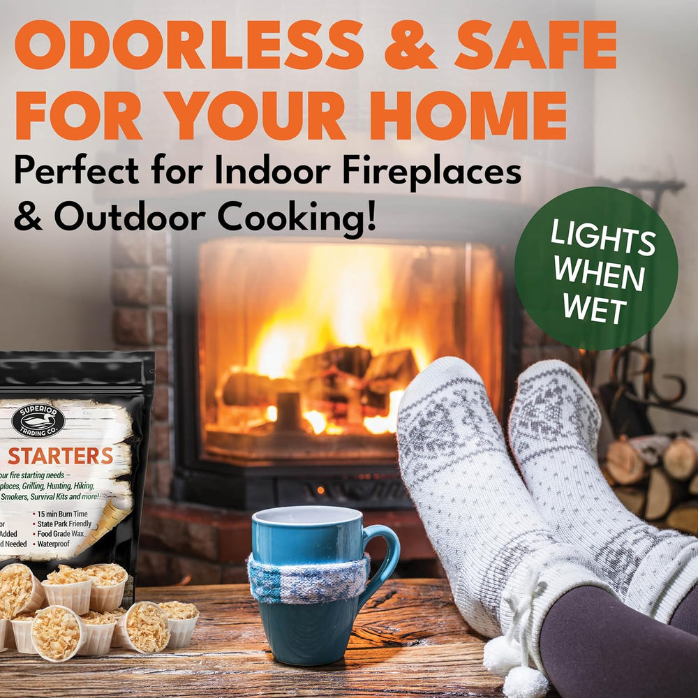 Superior Trading Fire Starter Pods in Resealable Packs - Fire Starters for Ca...