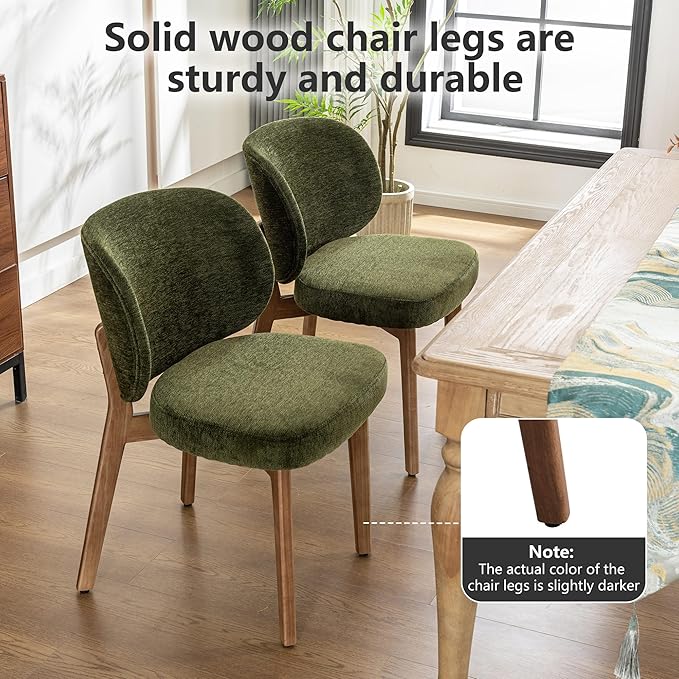 YOUNIKE Olive Green Dining Chairs Set of 6 Mid Century Modern Kitchen Chair w...