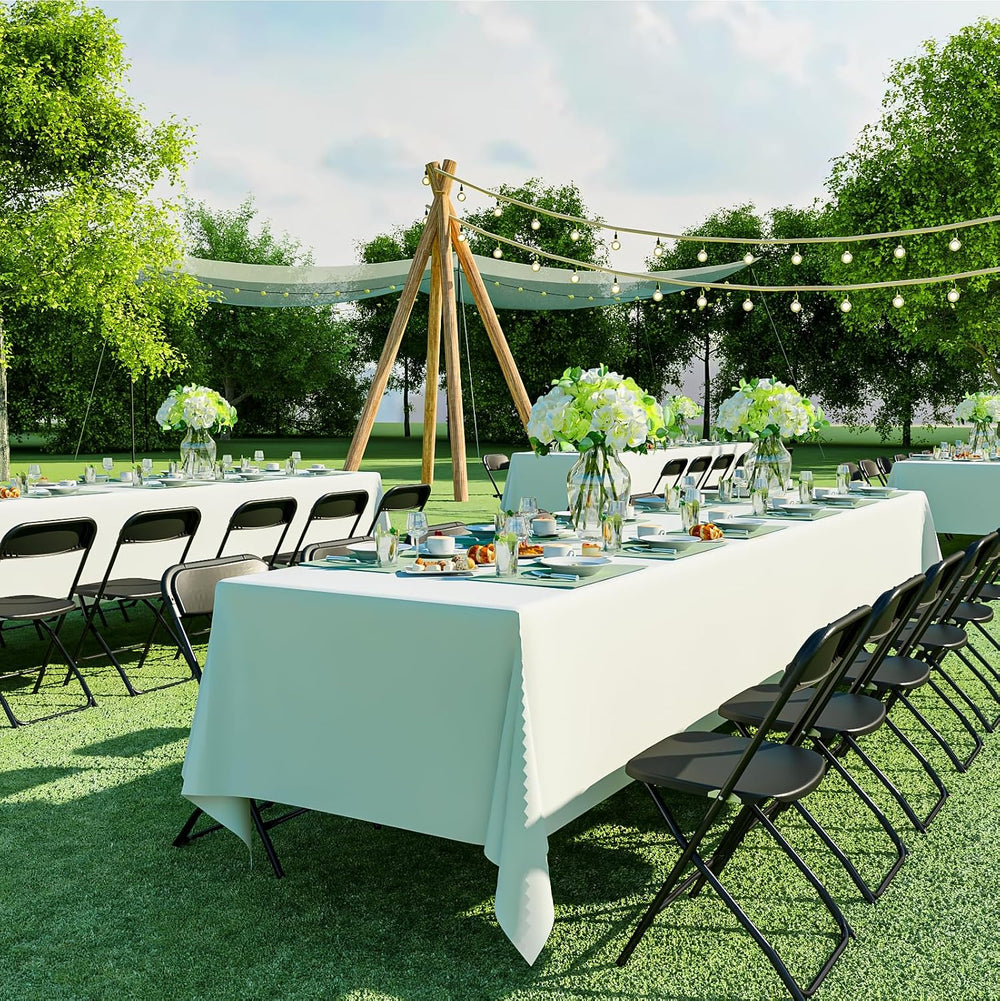 White Folding Chairs 10 Pack, Portable Party Chairs, Plastic Folding Chair,St...