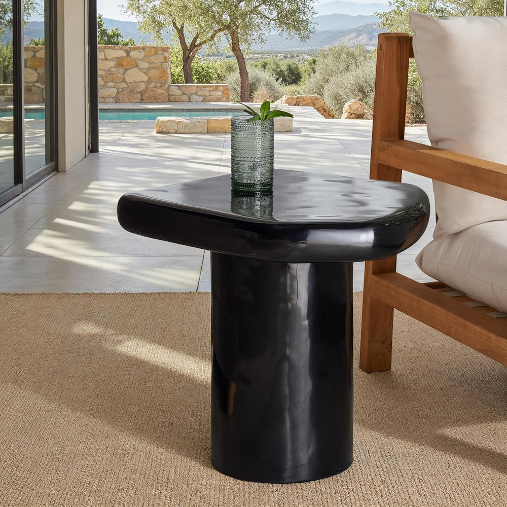 SAFAVIEH Couture Collection - Rhianna Black Concrete Accent Table, Sculptural...