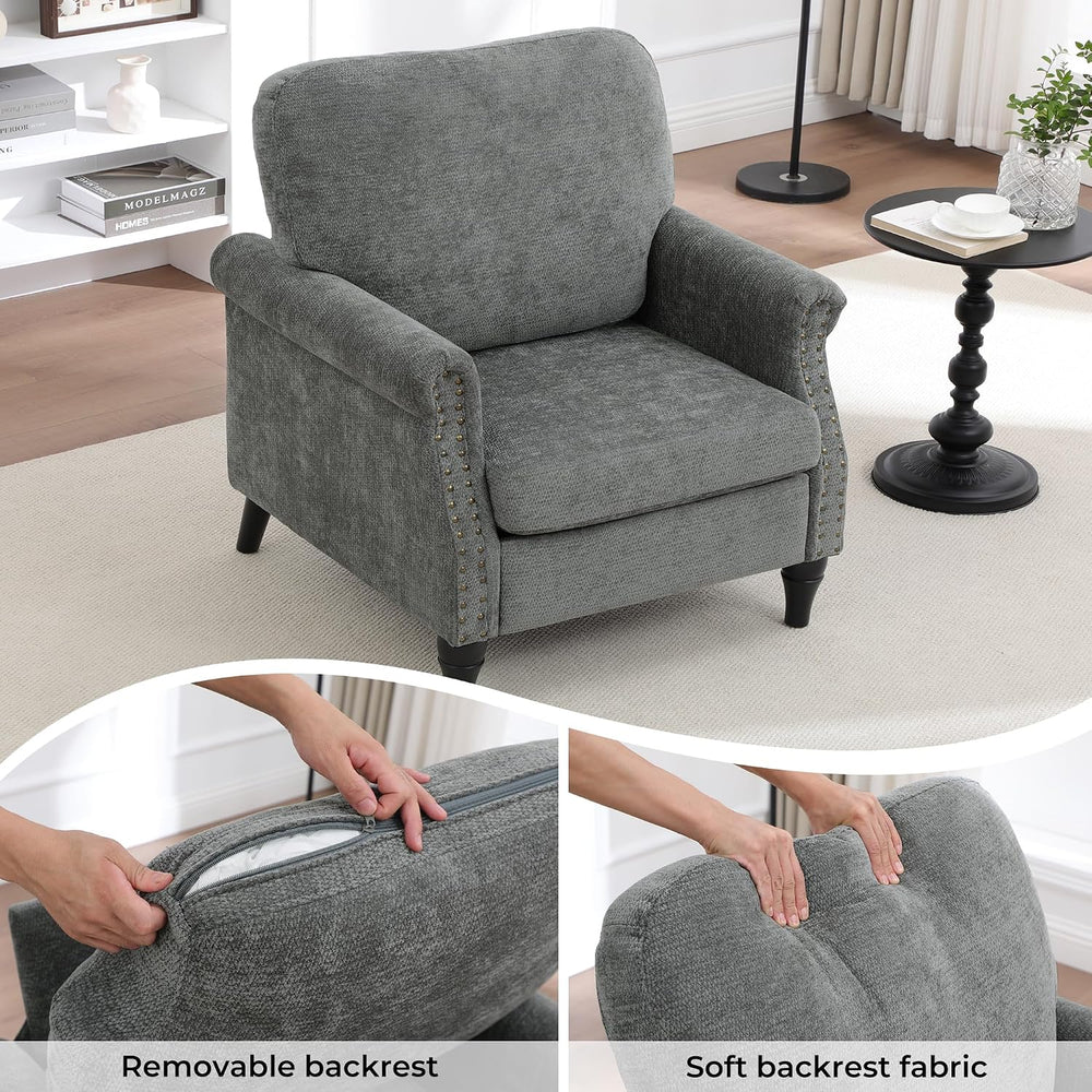 Accent Chair Set of 2 for Living Room Modern Mid Century Reading Chair Armcha...