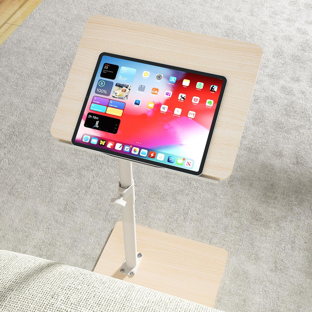 Sofa Armrest Tray Table for Couch - 360° Swivel Height Adjustable End for Sma...