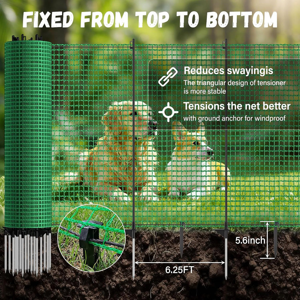 4x50FT Temporary Fence with Posts,Plastic Garden Safety Fence