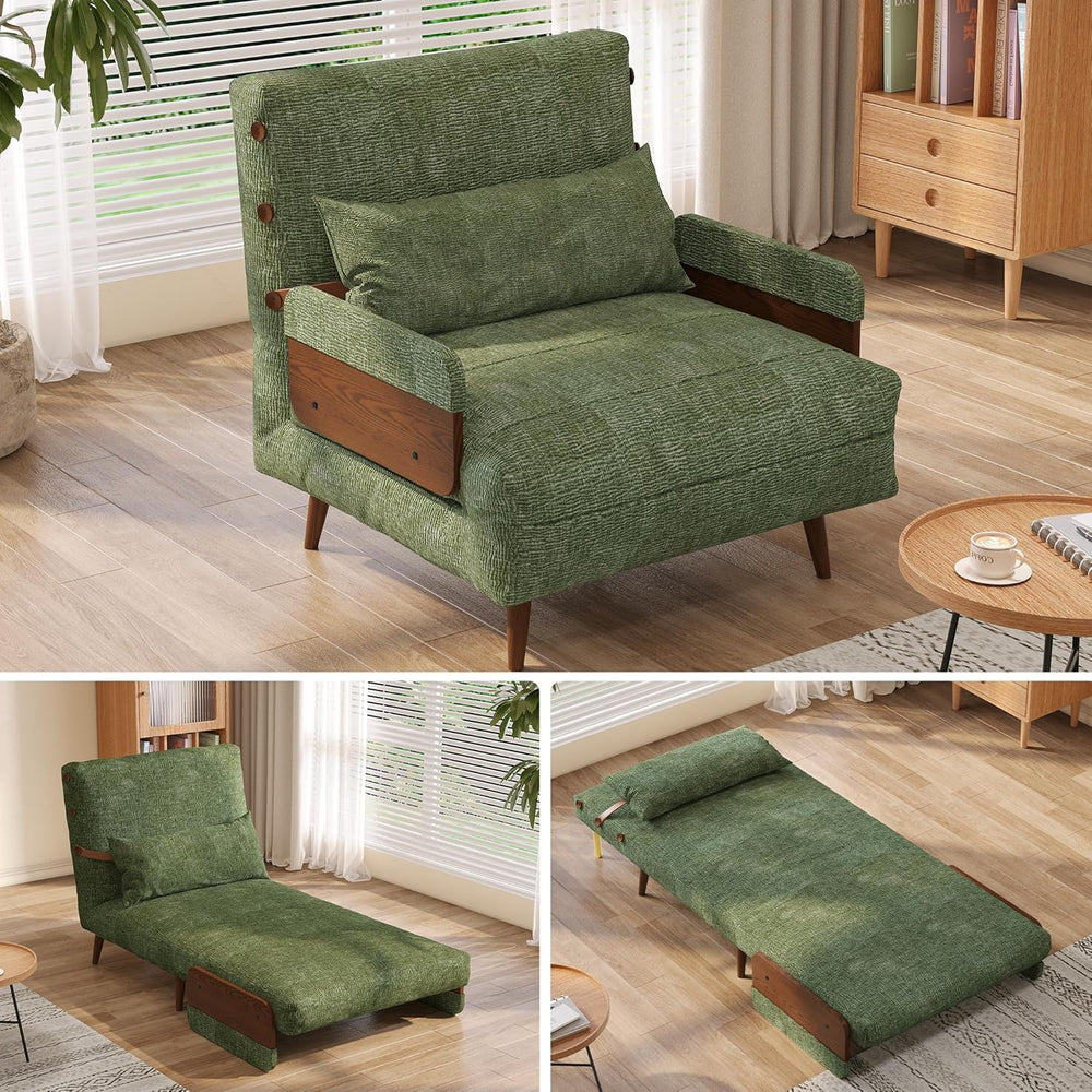 JASIWAY 28" Convertible Sleeper Sofa Chair for Adults, Chenille Futon Chair