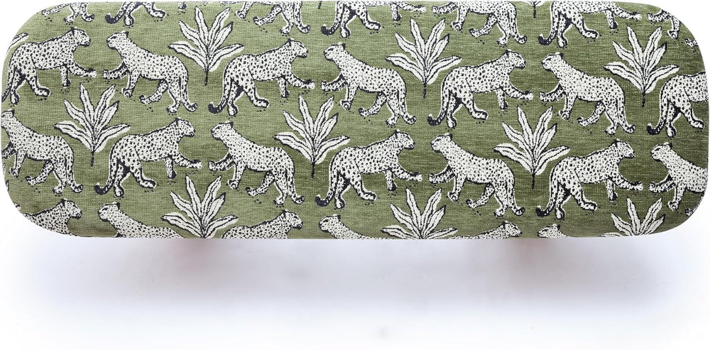 Tov Furniture Ollie Olive Green Leopard Jacquard Bench