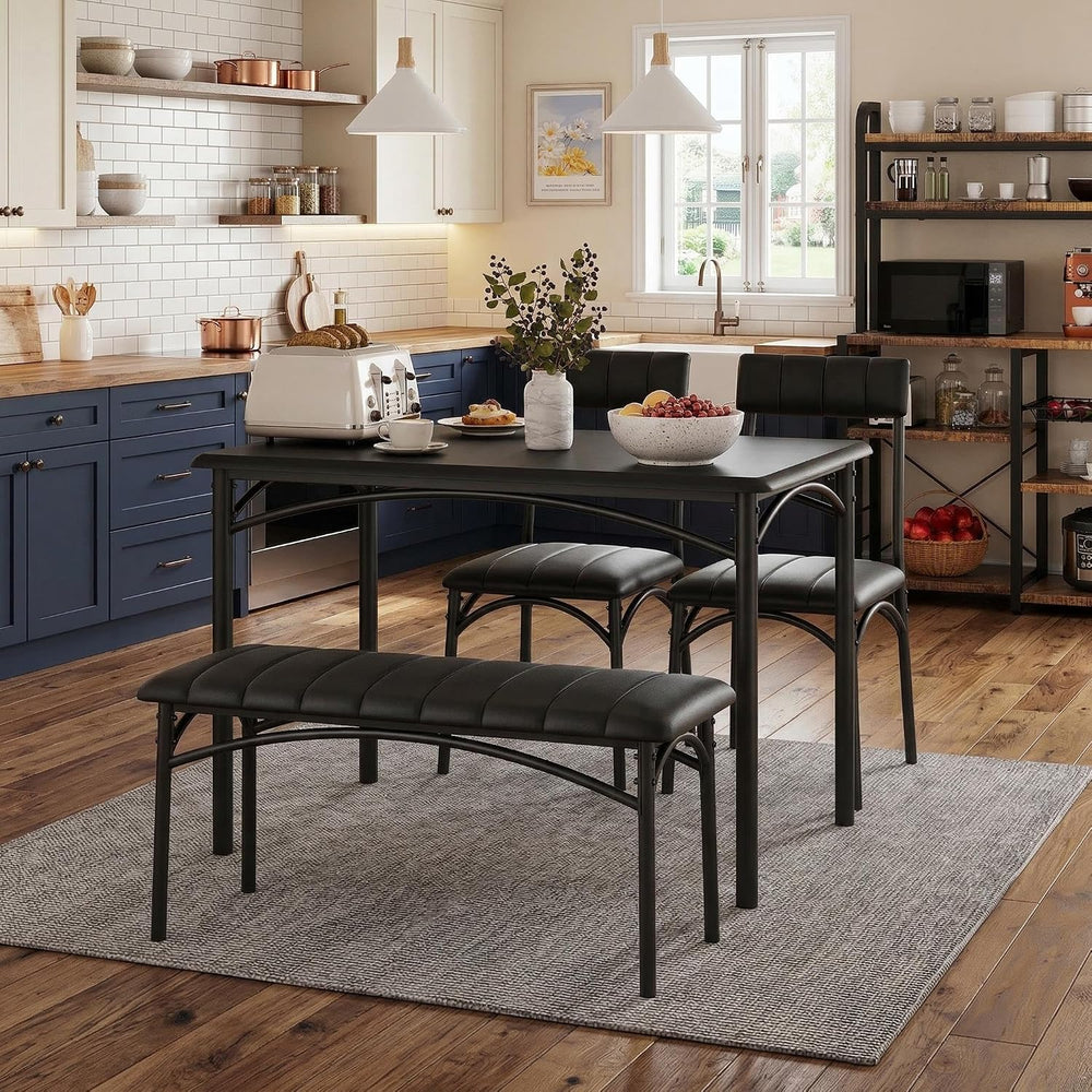 GarveeHome Dining Table Set for 4, Kitchen Table with Upholstered Chairs and ...