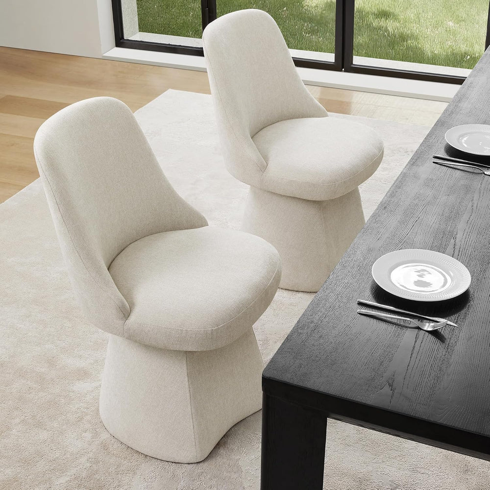 KISLOT Swivel Dining Chairs Set of 4, Upholstered Mid Century Modern Deskchai...