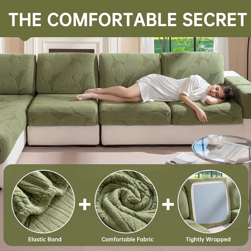 QIANMEW Universal Couch Cushion Covers for Sectional Sofa (1PC Chaise)