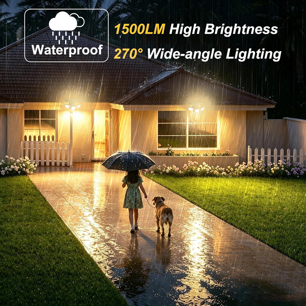 intelamp Outdoor Solar Flood Motion Sensor Light 6000mAh 3000K