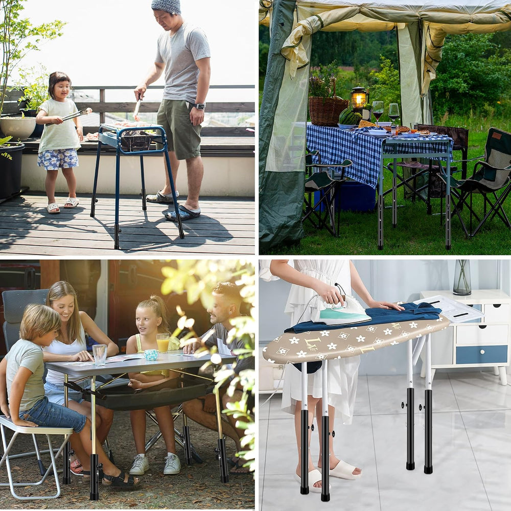 8 Pack Folding Table Risers, 4 Levels Adjustable Height Folding Table Leg Ext...