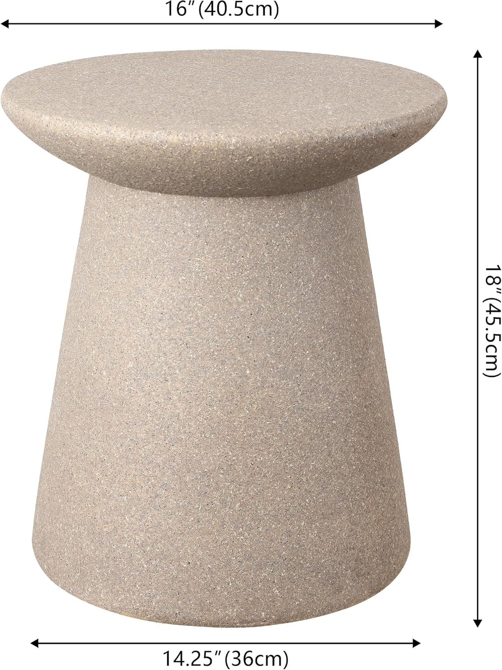 JONATHAN Y Hollie 18" Round Drum Indoor Outdoor Side Table, Light Brown ...