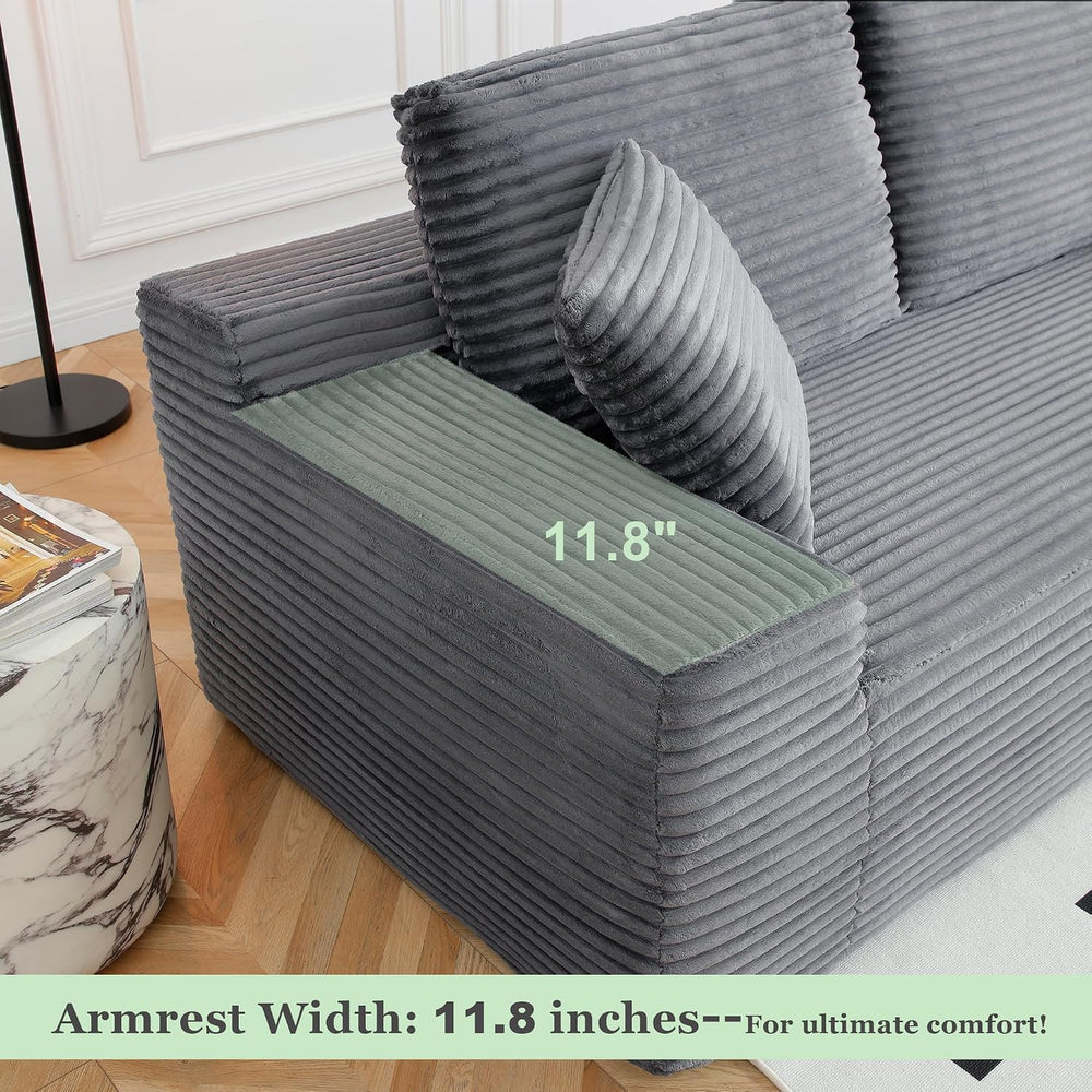 125" Oversized Sectional Couches for Living Room, Modern Cloud Couch wit...