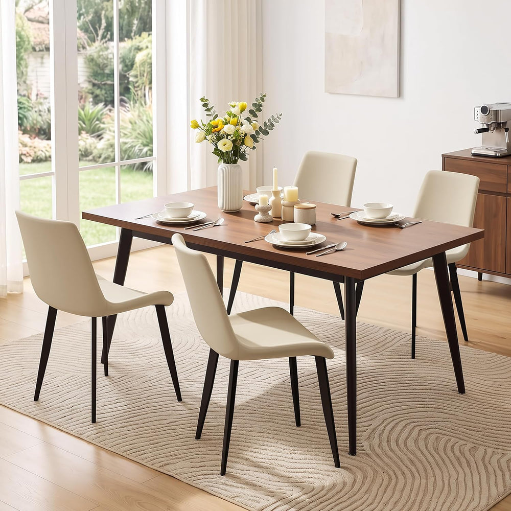 Modern Dining Chairs Set of 6, PU Leather Dining Room Chairs, Upholstered Kit...