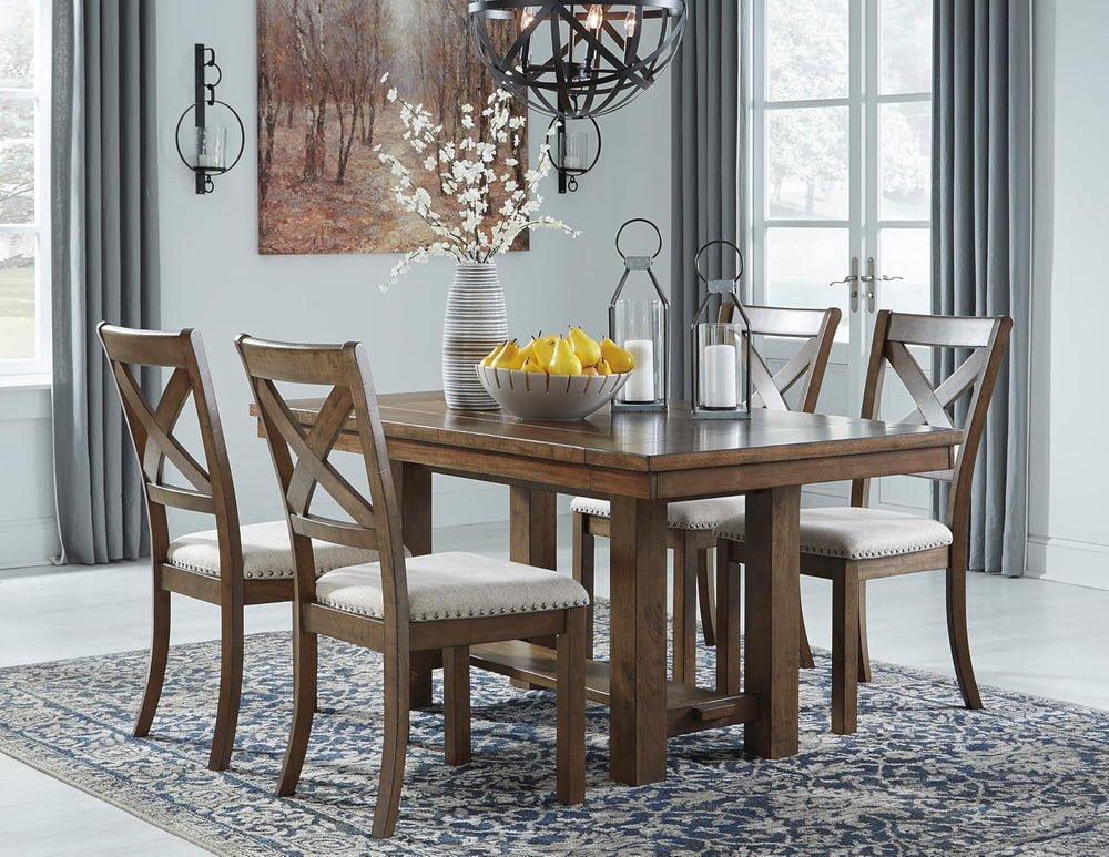 Signature Design by Ashley Extendable Dining Table, Grayish Brown, Seats 8