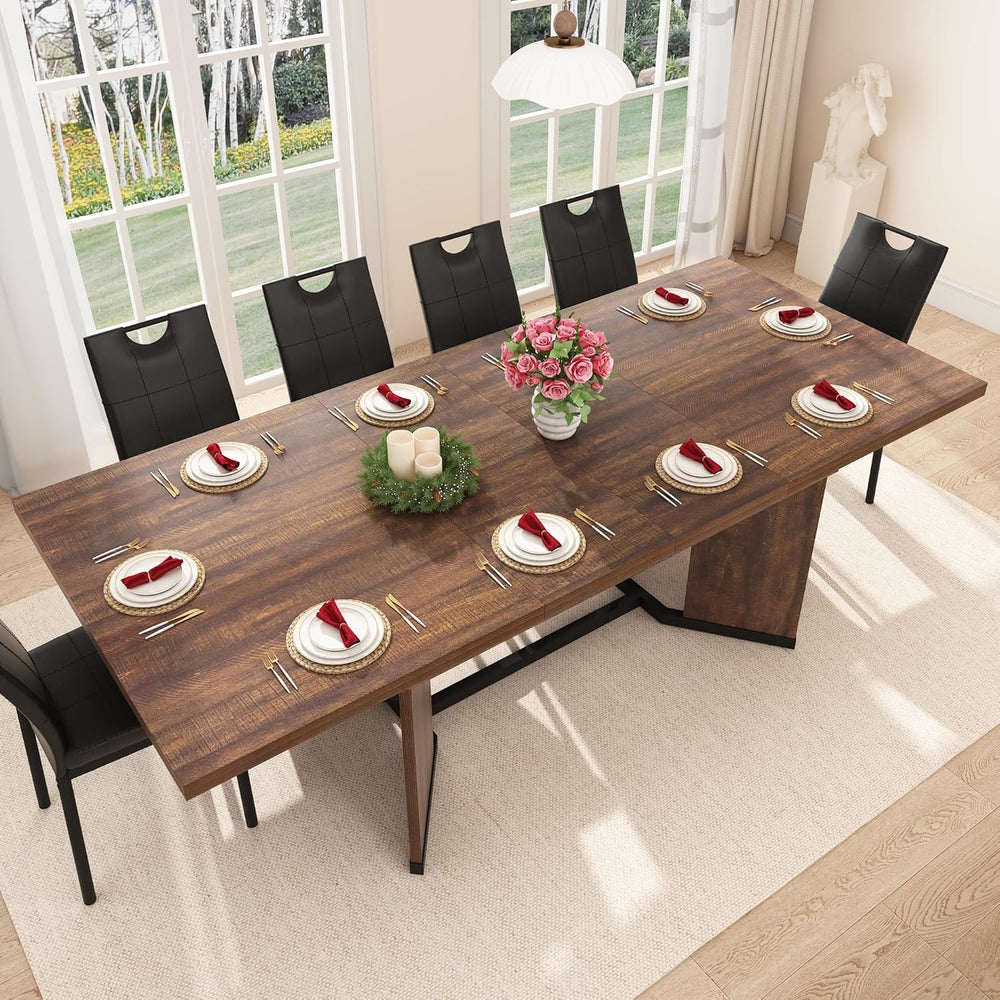 86 in Extendable Dining Table for 6 8 10 People,59"-86" Farmhouse R...