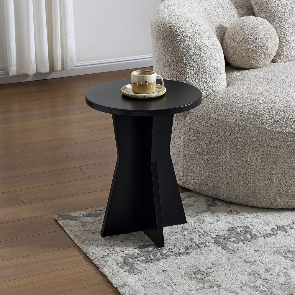 Kings Brand Furniture Round Side Table, Modern Pedestal Base Accent Table for...