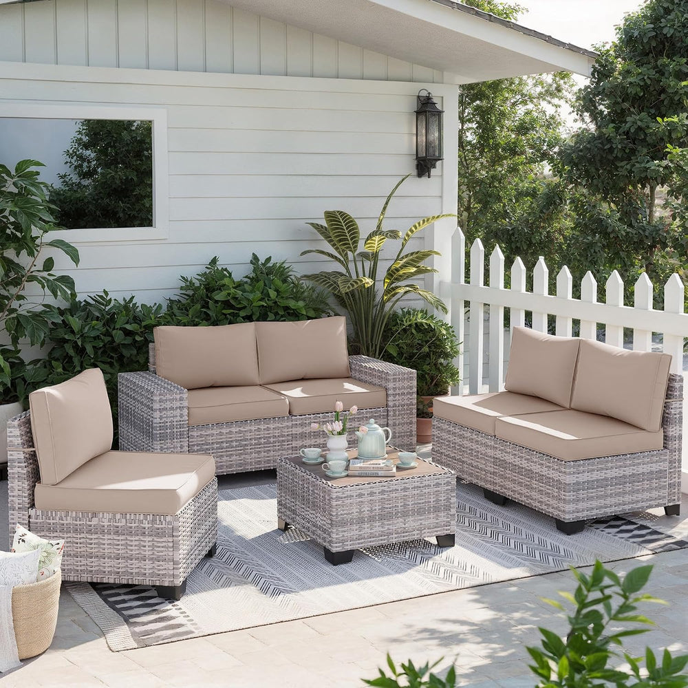 Outdoor Patio Furniture Set PE Wicker Rattan Outdoor Sectional Sofa