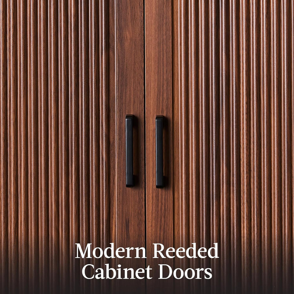 Best Choice Products 72" Tall Arched Pantry Cabinet w/Reeded Doors, 5-Ti...