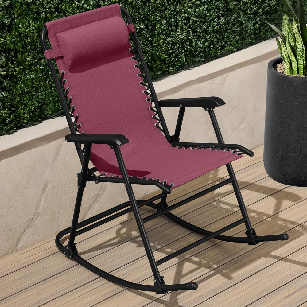 Best Choice Products Outdoor Zero Gravity Rocking Chair, Folding Reclining Pa...