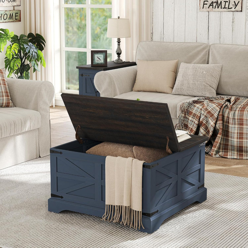Furnideco Square Coffee Table with Storage Farmhouse Coffee Table with Liftin...