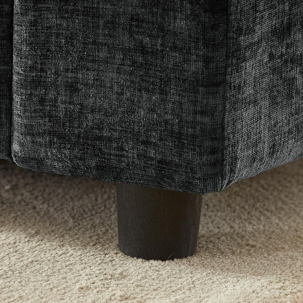 35'' Cloud Chenille Ottoman for Bedroom, Living Room and Entryway (Gr...