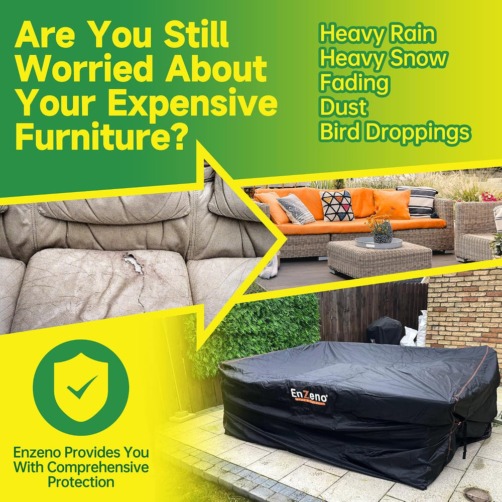 Enzeno Patio Furniture Cover Outdoor Waterproof 110" L x 82" W x 28...