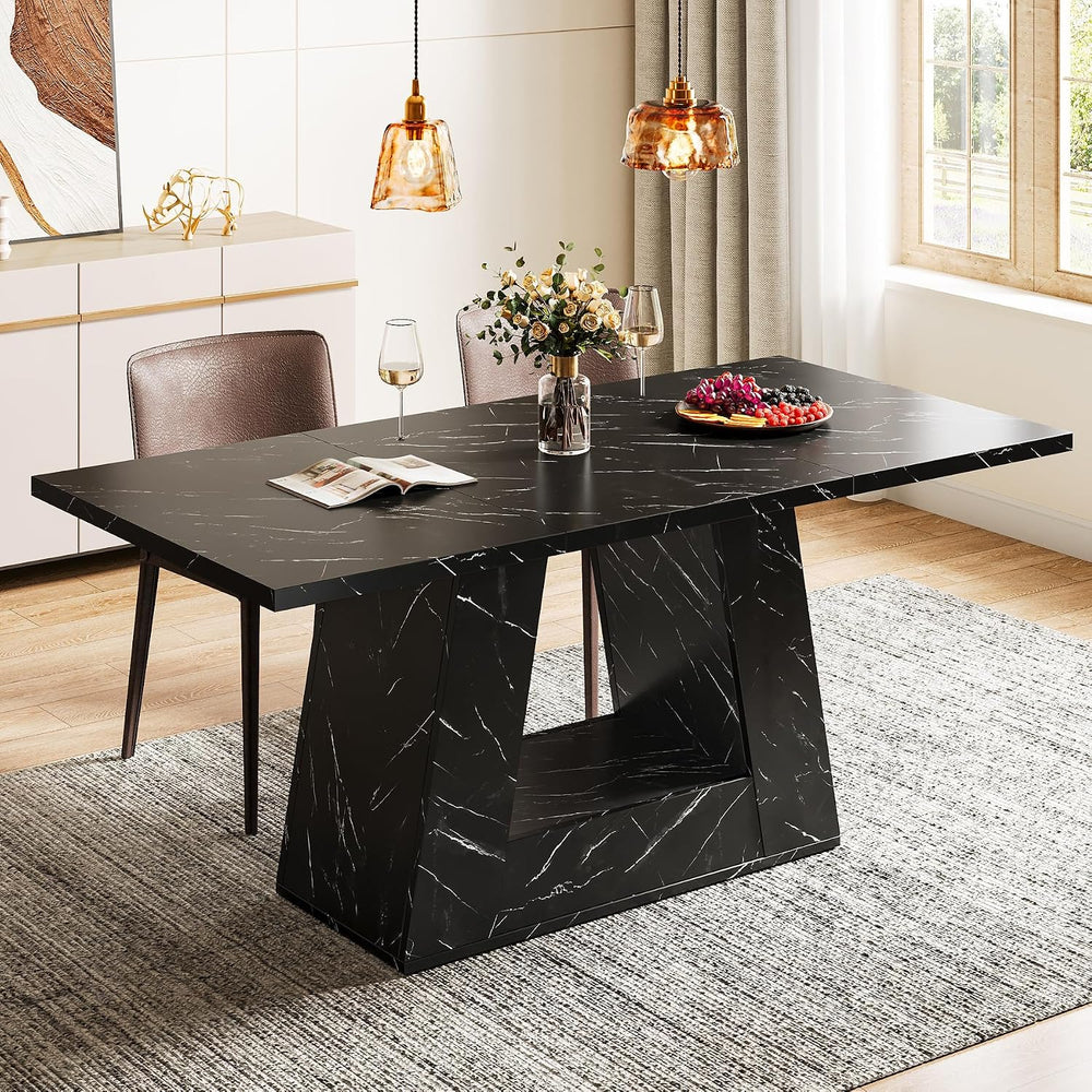 Tribesigns Dining Table for 4 to 6 People, 63" Rectangular Dining Room T...
