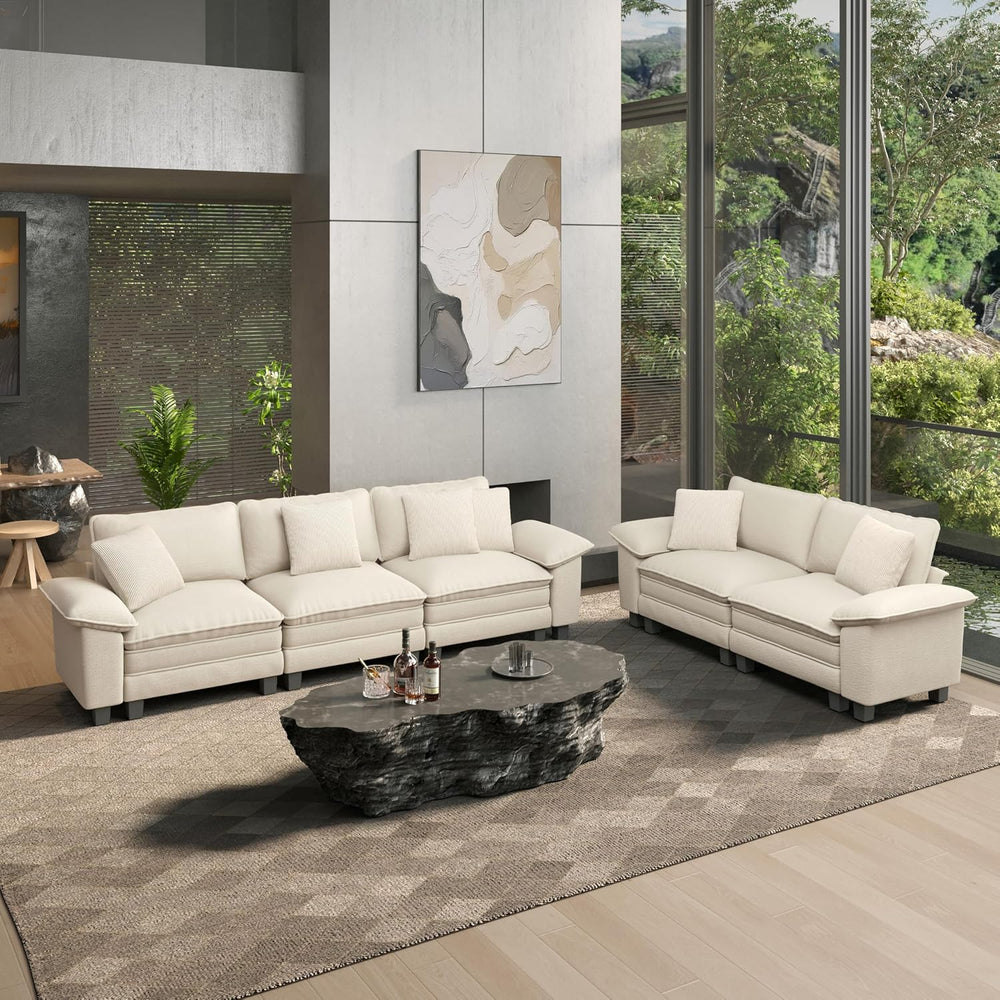 HERA'S HOUSE 2 Pieces Modular Loveseat Couch & 3-Seat Sectional Sofa ...