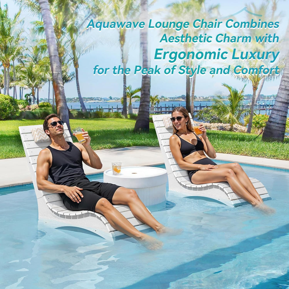 HDPS Pool Lounge Chairs Set of 2, Use in Pools Lounge Chairs up to 10-Inches ...